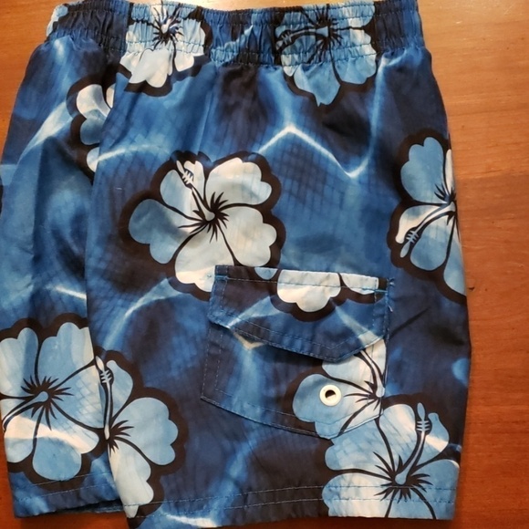 ☃️op Swim Trunks 24 Month Hawaiian Print Blue - Picture 3 of 7